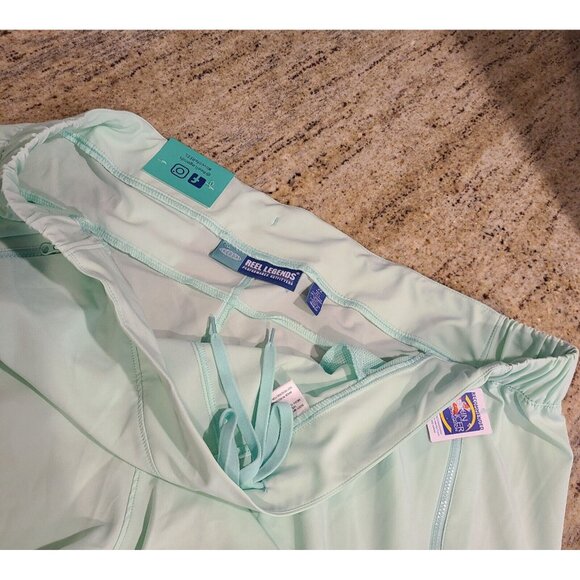 New! Reel Legends Plus Adventure Shorts Size 2X Yucca Green Pull On Zip Pocket - Picture 4 of 14